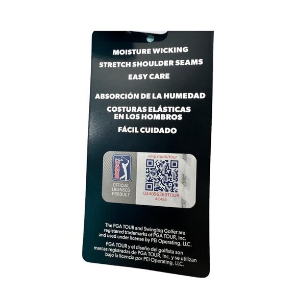 PGA Tour Golf Mens Blue Striped Short Sleeve Collared Polo Shirt Sz XXL New - Picture 7 of 10